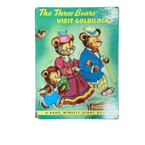 THE THREE BEARS VISIT GOLDILOCKS 1961 Rand McNally Giant Book